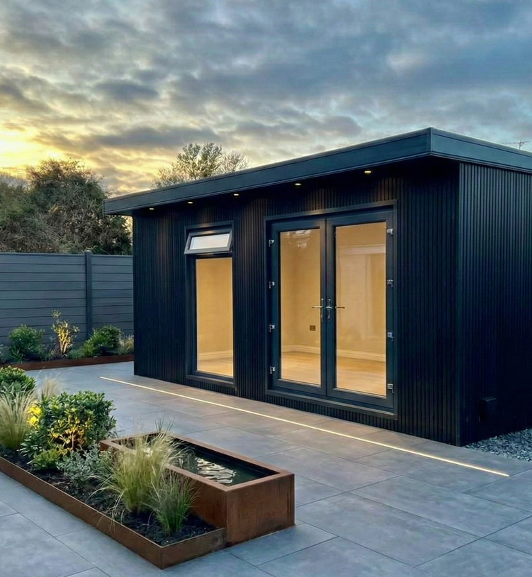 Steel frame house extension with modern design